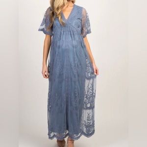 Blue lace Maternity Dress 3x